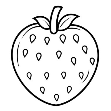 Temiz ve minimalist çilek taslak simgesi, çeşitli tasarım projeleri için uygun.