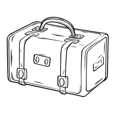 Temiz ve minimalist bavul tasarımı simgesi, bagajla ilgili tasarımlar için uygun.