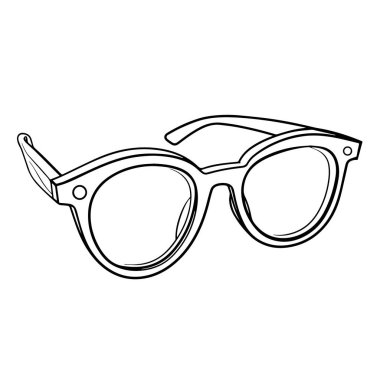 Temiz ve minimalist güneş gözlüğü taslak simgesi, modaya uygun grafik projeleri için ideal.