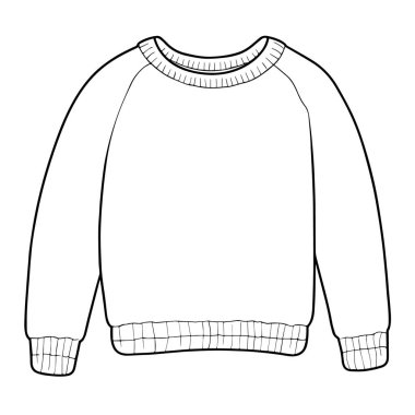 Temiz ve minimalist süveter taslak simgesi, giyim ile ilgili grafikler için uygun.