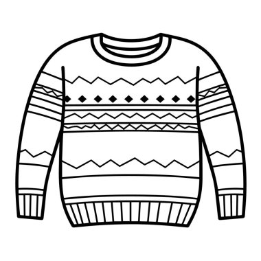 Temiz ve minimalist süveter taslak simgesi, giyim ile ilgili grafikler için uygun.