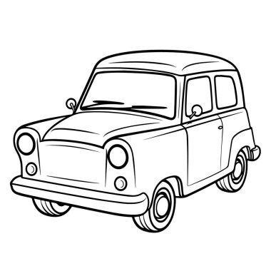 Temiz ve minimalist taksi taslak simgesi, kentsel grafik projeleri için uygun.