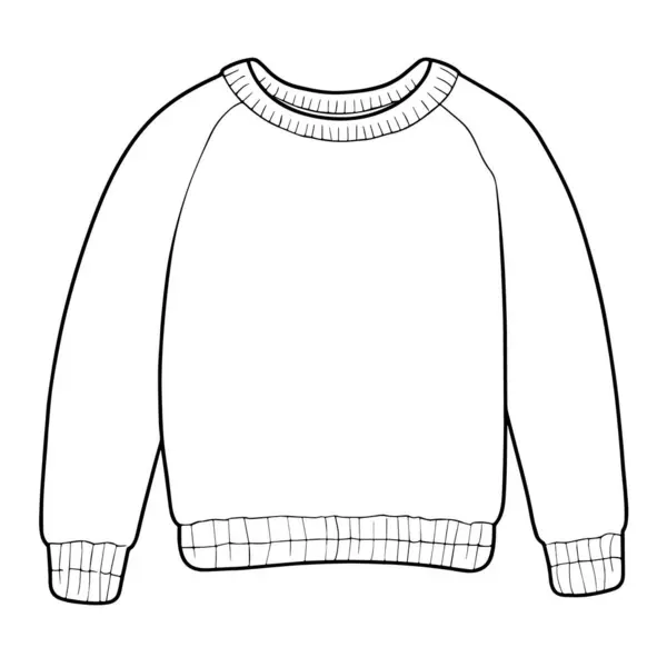 Temiz ve minimalist süveter taslak simgesi, giyim ile ilgili grafikler için uygun.