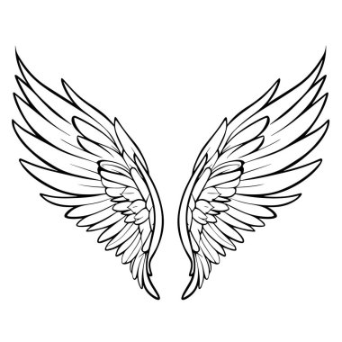 Kanatlar ana hat sembolü, uçuş veya göksel grafikler için mükemmel.