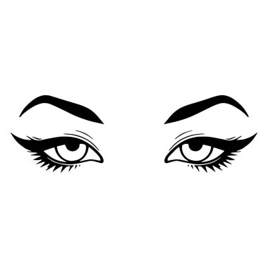Kadının göz çizgisi sembolü, makyaj veya moda grafikleri için ideal..