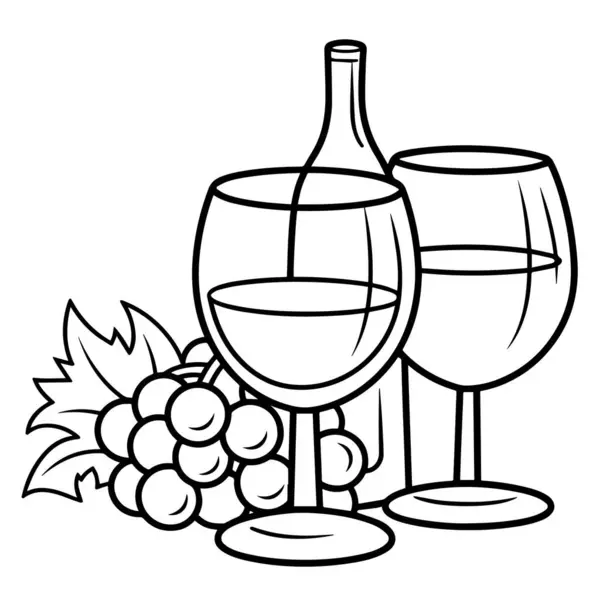 Simbolo Contorno Bicchieri Vino Perfetto Celebrazione Grafica Ristorante — Vettoriale Stock