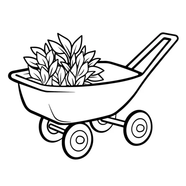 Σύμβολο Περίγραμμα Wheelbarrow Ιδανικό Για Εξωραϊσμό Κατασκευή Γραφικών — Διανυσματικό Αρχείο