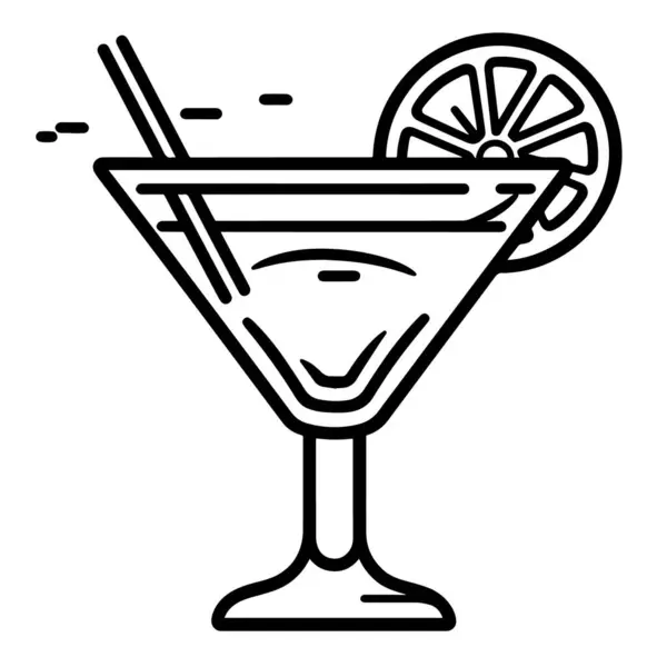 メキシコのカクテルアウトラインシンボル パーティーや飲料グラフィックスに最適 — ストックベクタ