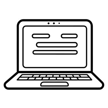 Modern bir çevrimiçi anket simgesinin vektör illüstrasyonu.