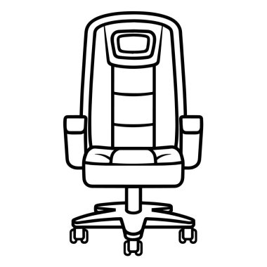 Minimalist bir subay sandalye simgesinin vektör illüstrasyonu.