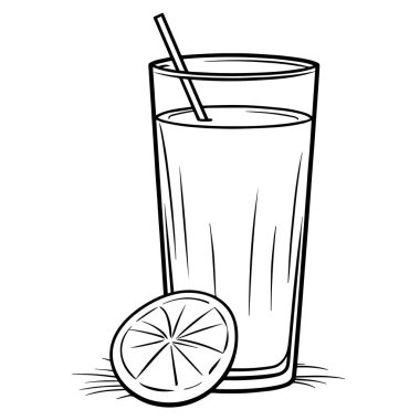 Parlak bir portakal suyu ikonunun vektör çizimi.