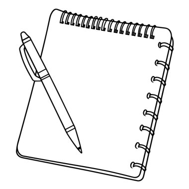 Writing pad outline symbol, perfect for office or education graphics. clipart