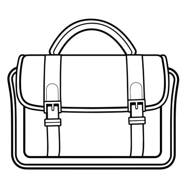 Çeşitli uygulamalar için uygun, vektör biçiminde bir çantanın sadeleştirilmiş illüstrasyonu.