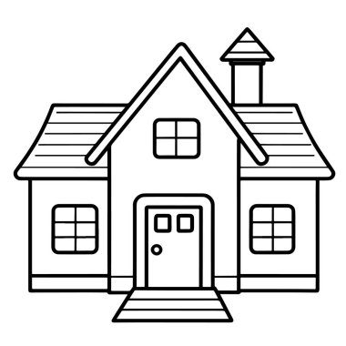 Bir kilisenin vektör biçimindeki basitleştirilmiş illüstrasyonu, çeşitli projeler için çok yönlü.