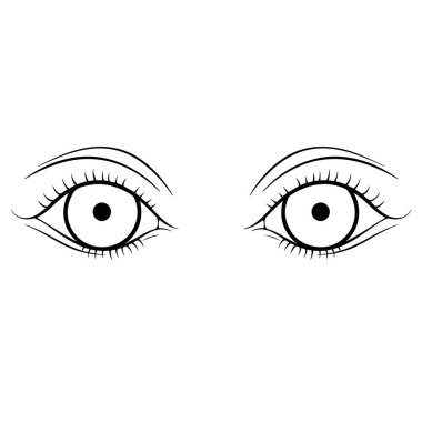 Gözlerin vektör biçimindeki basitleştirilmiş illüstrasyonu, çeşitli projeler için ideal.