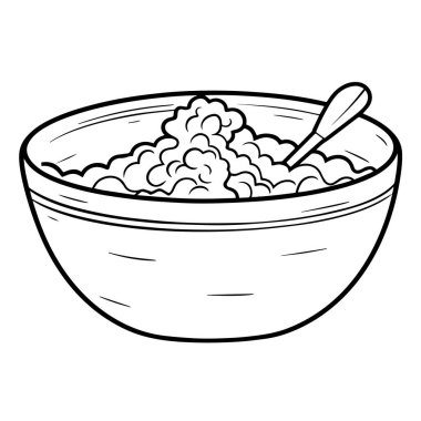 Bir minimalist yulaf ezmesi ikonunun vektör illüstrasyonu.