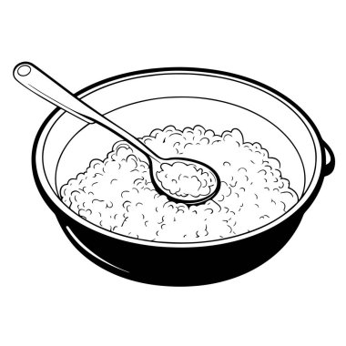 Gösterişli bir yulaf ezmesi kabı sembolünün vektör illüstrasyonuName.