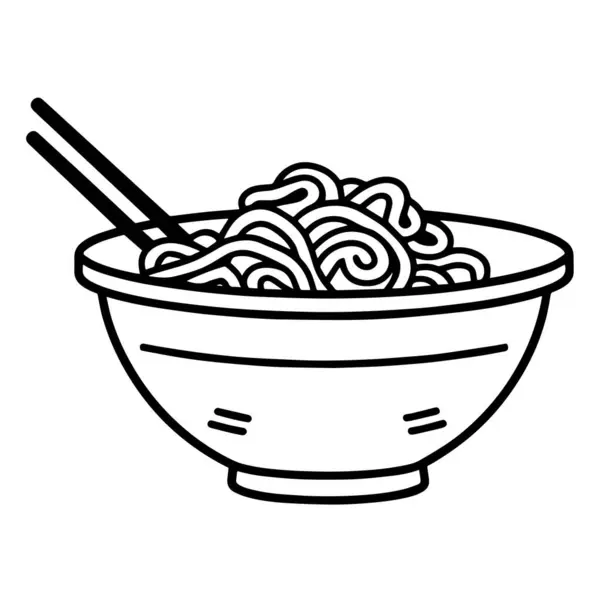 Απλουστευμένη Απεικόνιση Των Τροφίμων Noodle Μορφή Φορέα Ευέλικτο Για Διάφορα — Διανυσματικό Αρχείο