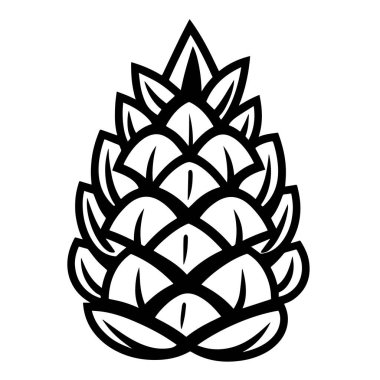 Çeşitli grafik tasarım uygulamaları için uygun bir kozalak tasvir eden basit ve zarif ana hat vektör simgesi.