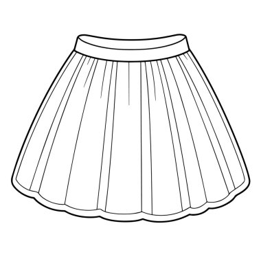 Basit ve zarif tasarım vektör simgesi pileli bir etek tasvir ediyor, çeşitli grafik tasarım uygulamaları için mükemmel..