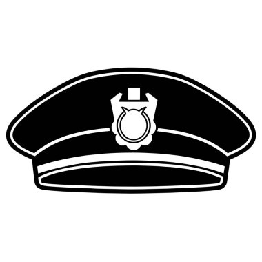Çeşitli tasarım uygulamaları için basitleştirilmiş polis şapkası çizimi.