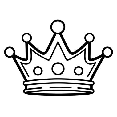 Çeşitli dijital ve baskı projeleri için basitleştirilmiş kraliçenin taç çizimi.