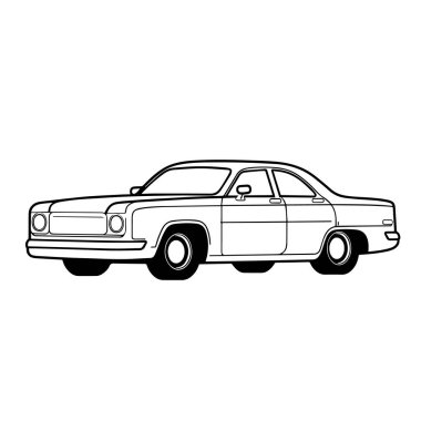 Devriye arabasının temiz ve basit taslak vektör ikonu, çeşitli grafik tasarım uygulamalarında kullanmak için ideal.