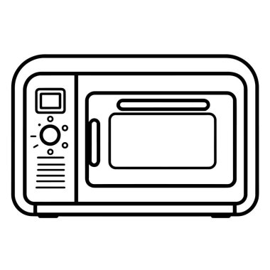 Modern mikrodalga ana hatları vektör biçiminde, mutfak grafikleri için ideal.