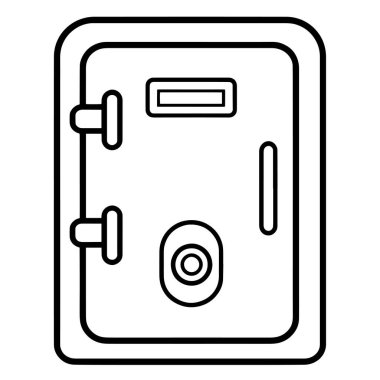 Vektör biçiminde güvenilir güvenlik kasası taslağı, grafikleri korumak için mükemmel..