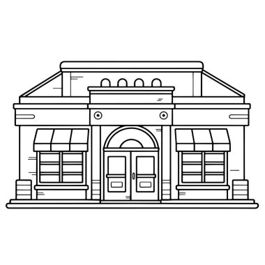 Bir mağaza veya pazar binasının basitleştirilmiş taslağı, işle ilgili tasarımlar için idealdir.