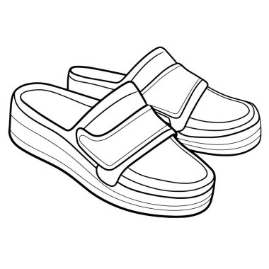 Bir terlik simgesinin basitleştirilmiş ana hatları, rahatlık ve rahatlama kavramları için idealdir.