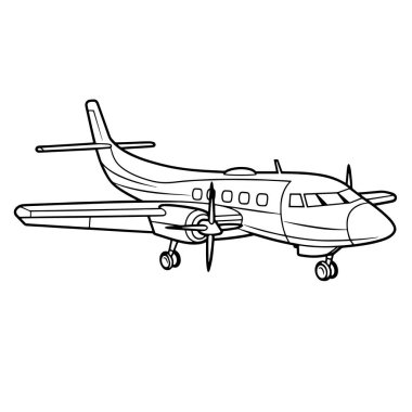 Ulaşım veya macera kavramları için uygun küçük bir uçak simgesinin basitleştirilmiş taslağı.