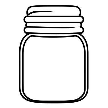 Dijital ve yazdırma projelerinde çok yönlü kullanım için basitleştirilmiş baharat kavanozu çizimi.