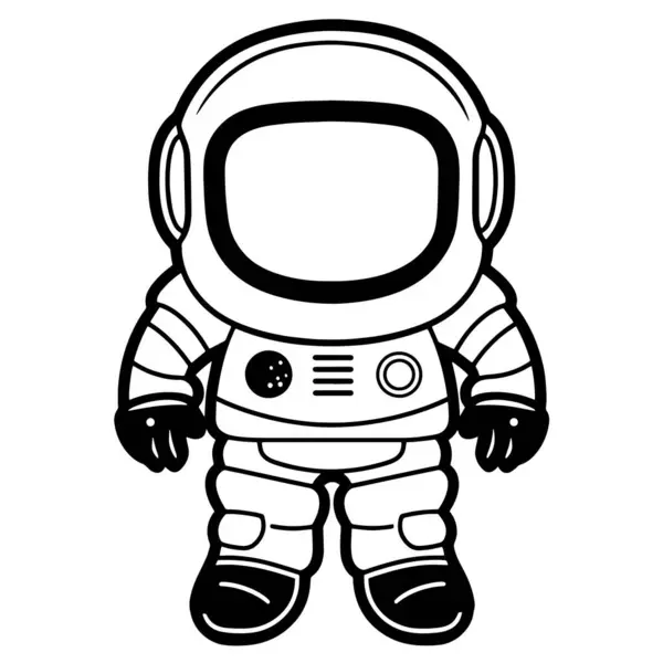 Farklı tasarım uygulamaları için uygun vektör biçiminde temiz astronot taslağı.