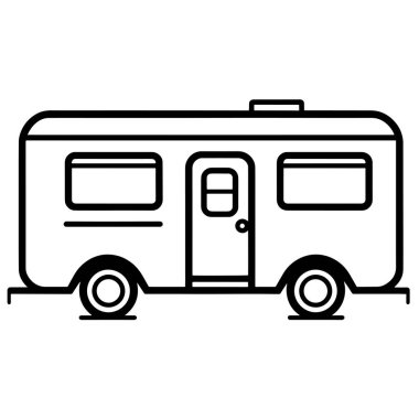 Kamp logoları için mükemmel bir karavan evi tasviri..