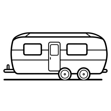 Kamp logoları için mükemmel bir karavan evi tasviri..