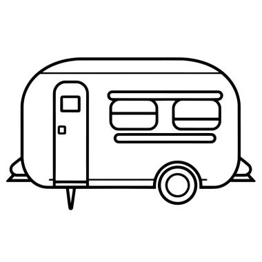 Karavan dükkanının temiz bir tasviri, market logoları için mükemmel..