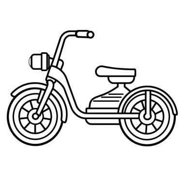 Üç tekerlekli bisikletin kusursuz tasviri, çocuk dostu logolar için mükemmel..