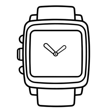 Bir saat simgesinin basitleştirilmiş taslağı, moda veya zaman yönetimi kavramları için idealdir.