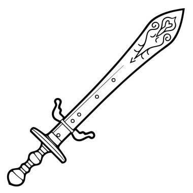 Clean outline illustration of a sword, perfect for fantasy logos. clipart