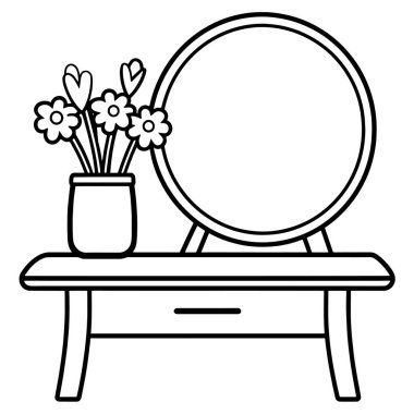 Masa aynası tasviri temiz, makyaj logoları için mükemmel..