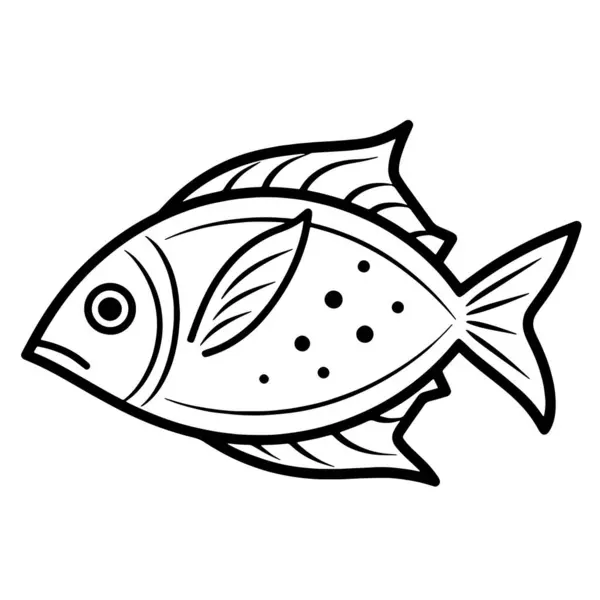 Καθαρό Περίγραμμα Εικονογράφησης Τόνου Ιδανικό Για Μαγειρικά Λογότυπα — Διανυσματικό Αρχείο