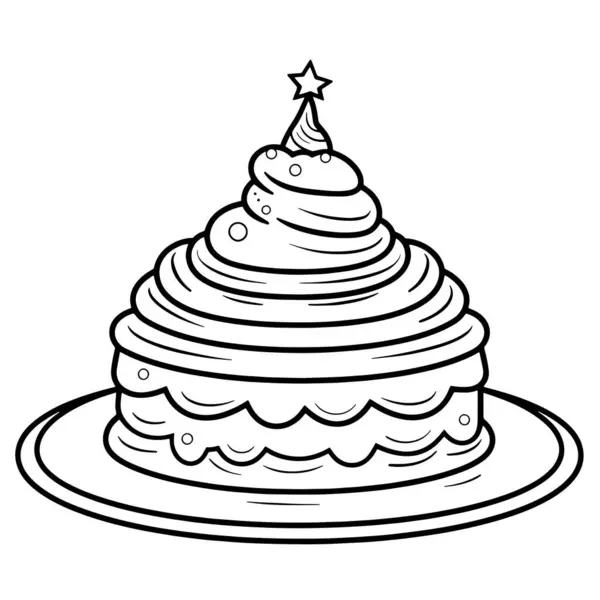 Tiszta Vázlat Illusztrációja Torta Ideális Menük Vagy Poszterek — Stock Vector