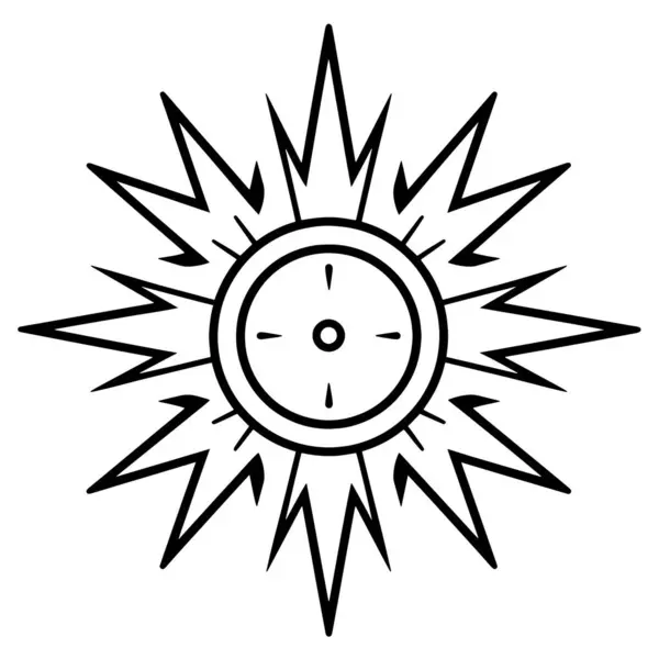 Esquema Simplificado Icono Del Sol Ideal Para Clima Conceptos Astronómicos — Vector de stock