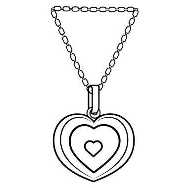 Romantik grafikler için ideal bir romantik kolye ikonu..