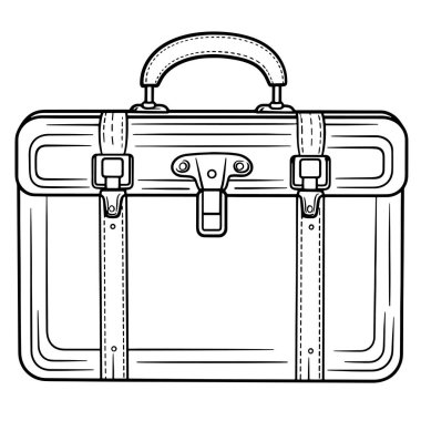 Antika bir valizin tasviri, retro logolar için mükemmel..