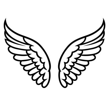 Kanatların kusursuz çizimi, melek logoları için mükemmel..