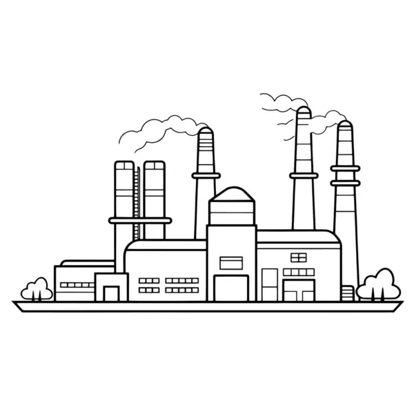 Bir enerji santrali simgesinin minimalist çizimi, altyapı grafikleri için mükemmel.
