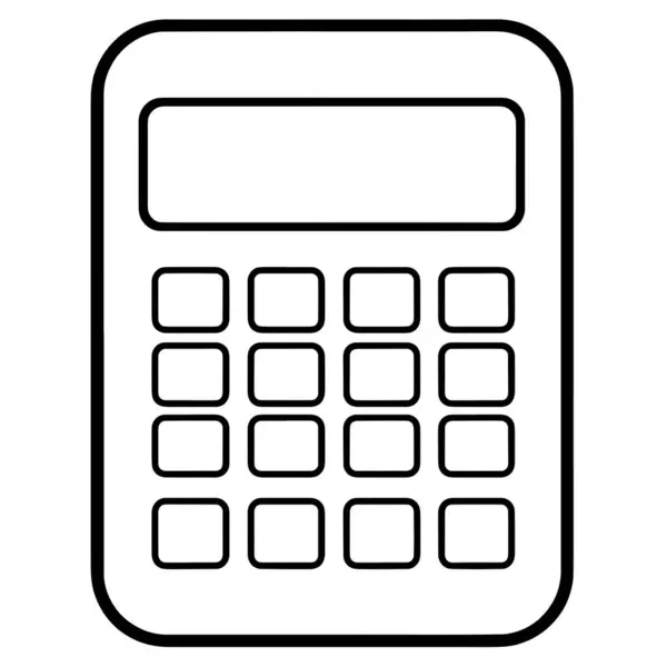 Matematiksel grafikler ve uygulamalar için ideal bir hesap makinesi simgesinin minimalist çizimi.