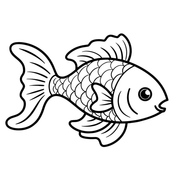 그래픽에 완벽한 물고기 아이콘의 미니멀리스트 일러스트 — 스톡 벡터
